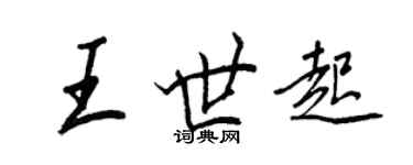 王正良王世起行書個性簽名怎么寫