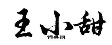 胡問遂王小甜行書個性簽名怎么寫