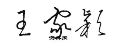 駱恆光王家穎草書個性簽名怎么寫