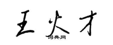 王正良王火才行書個性簽名怎么寫