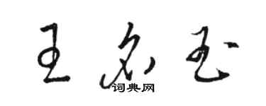 駱恆光王名玉草書個性簽名怎么寫