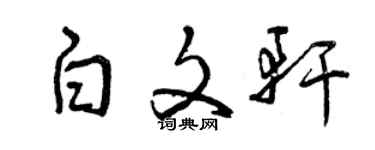 曾慶福白文軒草書個性簽名怎么寫