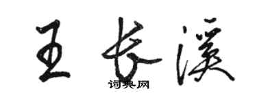 駱恆光王長溪行書個性簽名怎么寫