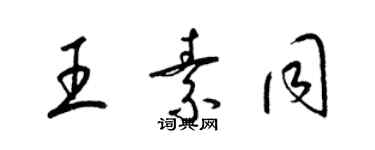 梁錦英王素同草書個性簽名怎么寫