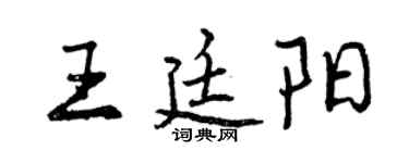 曾慶福王廷陽行書個性簽名怎么寫