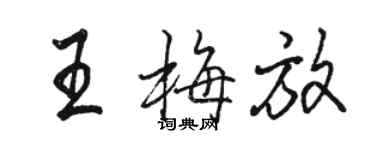 駱恆光王梅放行書個性簽名怎么寫