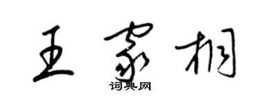 梁錦英王家桐草書個性簽名怎么寫