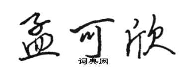 駱恆光孟可欣行書個性簽名怎么寫