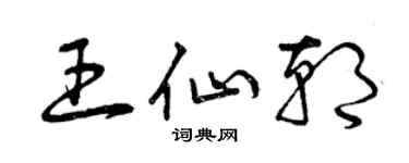 曾慶福王仙朝草書個性簽名怎么寫