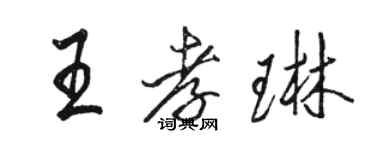 駱恆光王孝琳行書個性簽名怎么寫