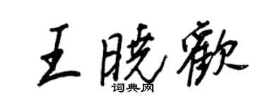 王正良王曉歡行書個性簽名怎么寫