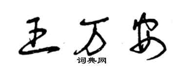 曾慶福王萬安草書個性簽名怎么寫