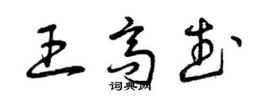 曾慶福王高武草書個性簽名怎么寫