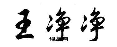 胡問遂王淨淨行書個性簽名怎么寫