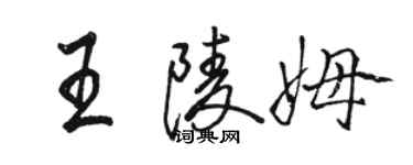 駱恆光王陵姆行書個性簽名怎么寫