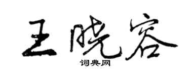 曾慶福王曉容行書個性簽名怎么寫