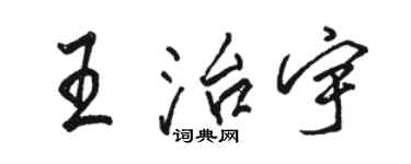 駱恆光王治宇行書個性簽名怎么寫