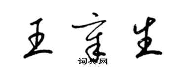 梁錦英王章生草書個性簽名怎么寫