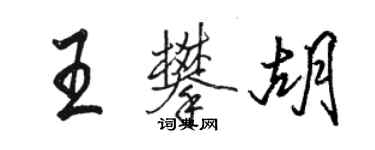 駱恆光王攀胡行書個性簽名怎么寫