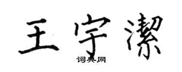 何伯昌王宇潔楷書個性簽名怎么寫