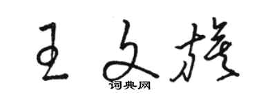 駱恆光王文旗草書個性簽名怎么寫