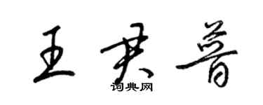 梁錦英王君普草書個性簽名怎么寫