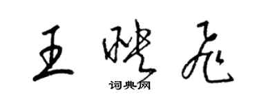 梁錦英王映飛草書個性簽名怎么寫