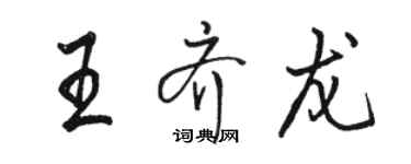 駱恆光王齊龍行書個性簽名怎么寫