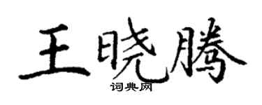 丁謙王曉騰楷書個性簽名怎么寫