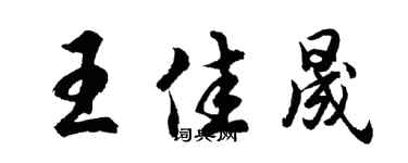 胡問遂王佳晟行書個性簽名怎么寫