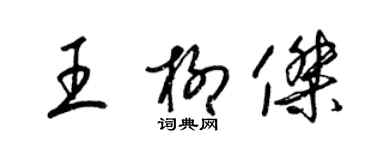 梁錦英王柳傑草書個性簽名怎么寫