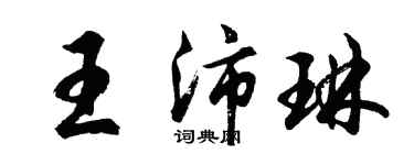 胡問遂王沛琳行書個性簽名怎么寫