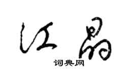 梁錦英江晶草書個性簽名怎么寫