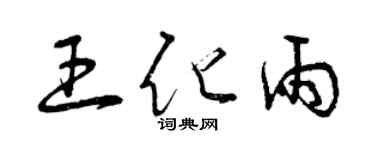 曾慶福王化雨草書個性簽名怎么寫
