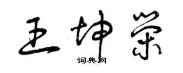 曾慶福王坤榮草書個性簽名怎么寫