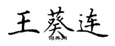丁謙王葵連楷書個性簽名怎么寫