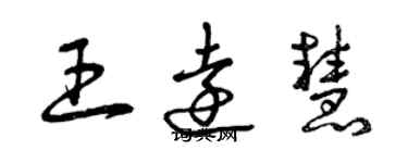 曾慶福王遠慧草書個性簽名怎么寫