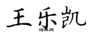 丁謙王樂凱楷書個性簽名怎么寫