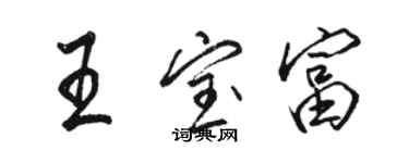 駱恆光王寶富行書個性簽名怎么寫