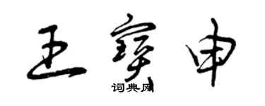 曾慶福王寶申草書個性簽名怎么寫