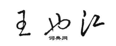 駱恆光王也江草書個性簽名怎么寫