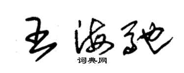 朱錫榮王海馳草書個性簽名怎么寫