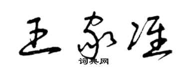 曾慶福王家準草書個性簽名怎么寫