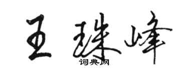 駱恆光王珠峰行書個性簽名怎么寫