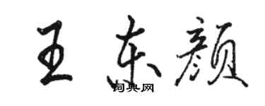 駱恆光王東顏行書個性簽名怎么寫