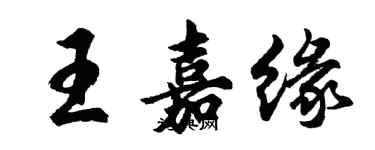 胡問遂王嘉緣行書個性簽名怎么寫