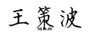 何伯昌王策波楷書個性簽名怎么寫