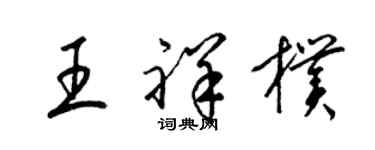 梁錦英王祥朴草書個性簽名怎么寫