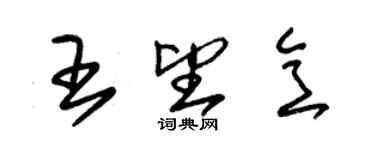 朱錫榮王望意草書個性簽名怎么寫