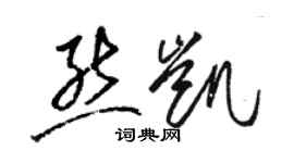 駱恆光熊凱草書個性簽名怎么寫